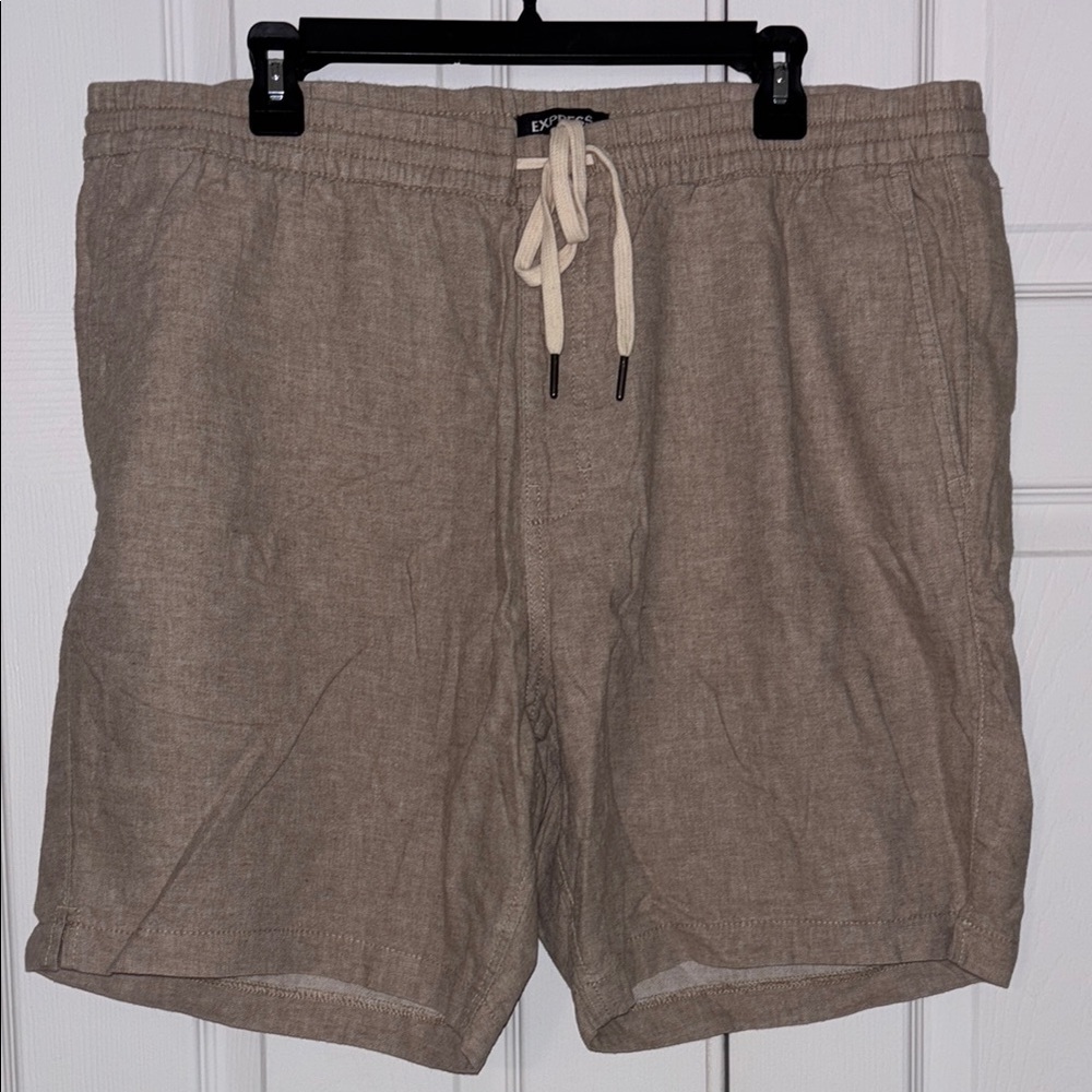 Express Tan Linen Shorts